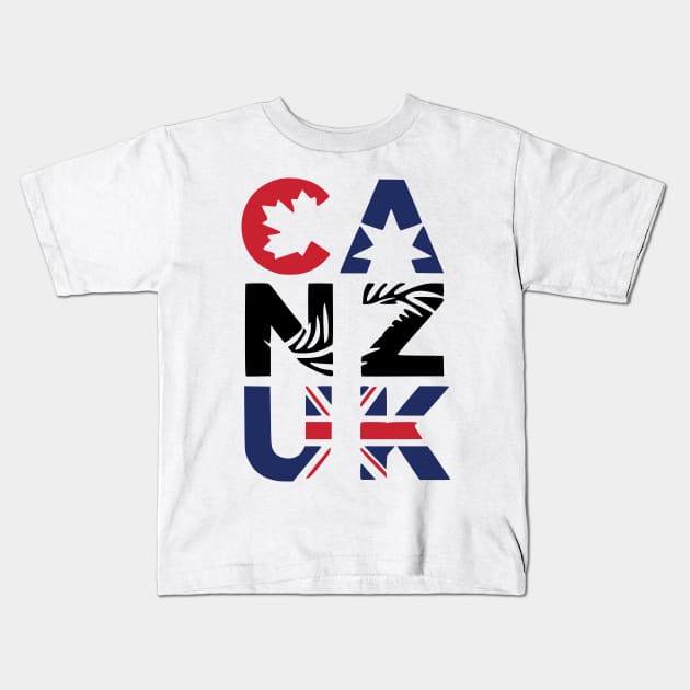 CANZUK Symbols In Column Kids T-Shirt by CANZUK